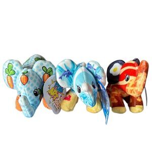 Bundle of 3 Pop Art Soft Elephants, Wabbit, Splash, and Bacon  All New with Tags